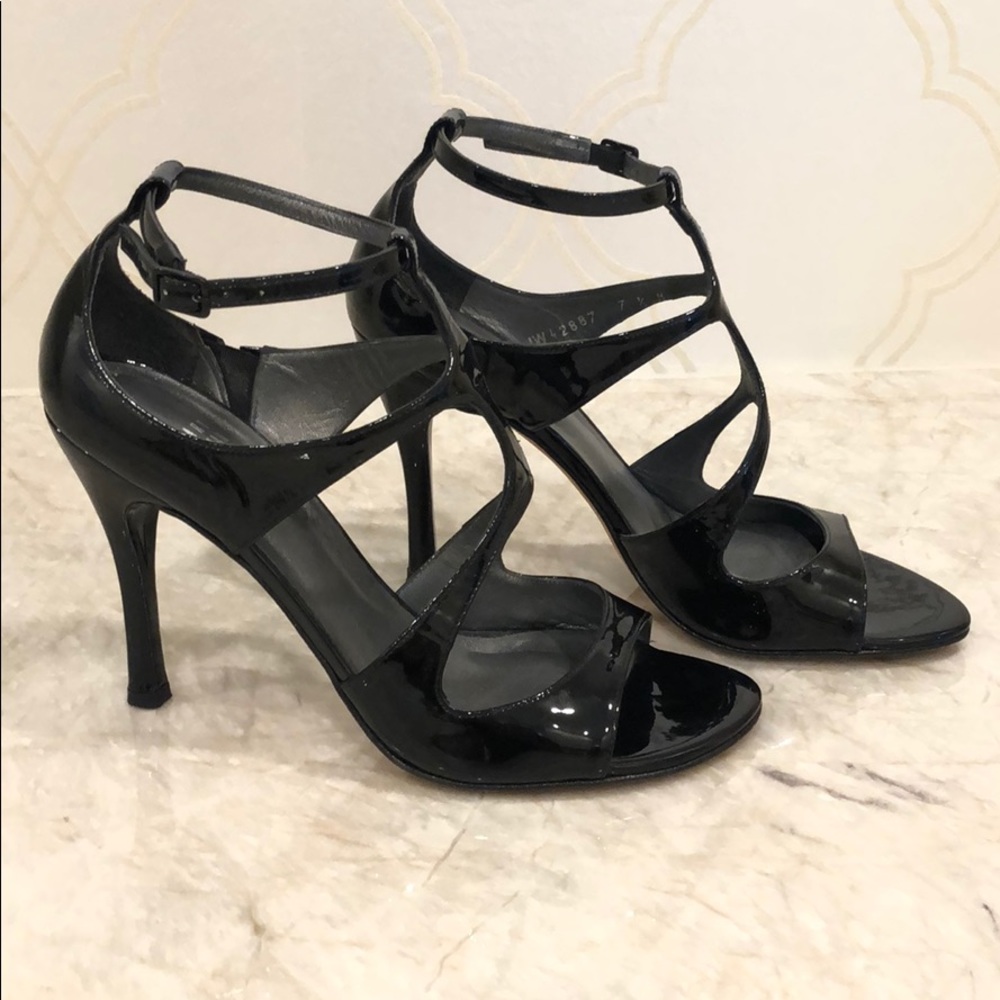 Stuart Weitzman black patent leather high heels